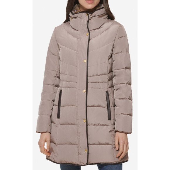 Cole Haan Women's Hidden Hood Puffer Coat in Cashew Size Small 2-6 MSRP $298 - Picture 1 of 10